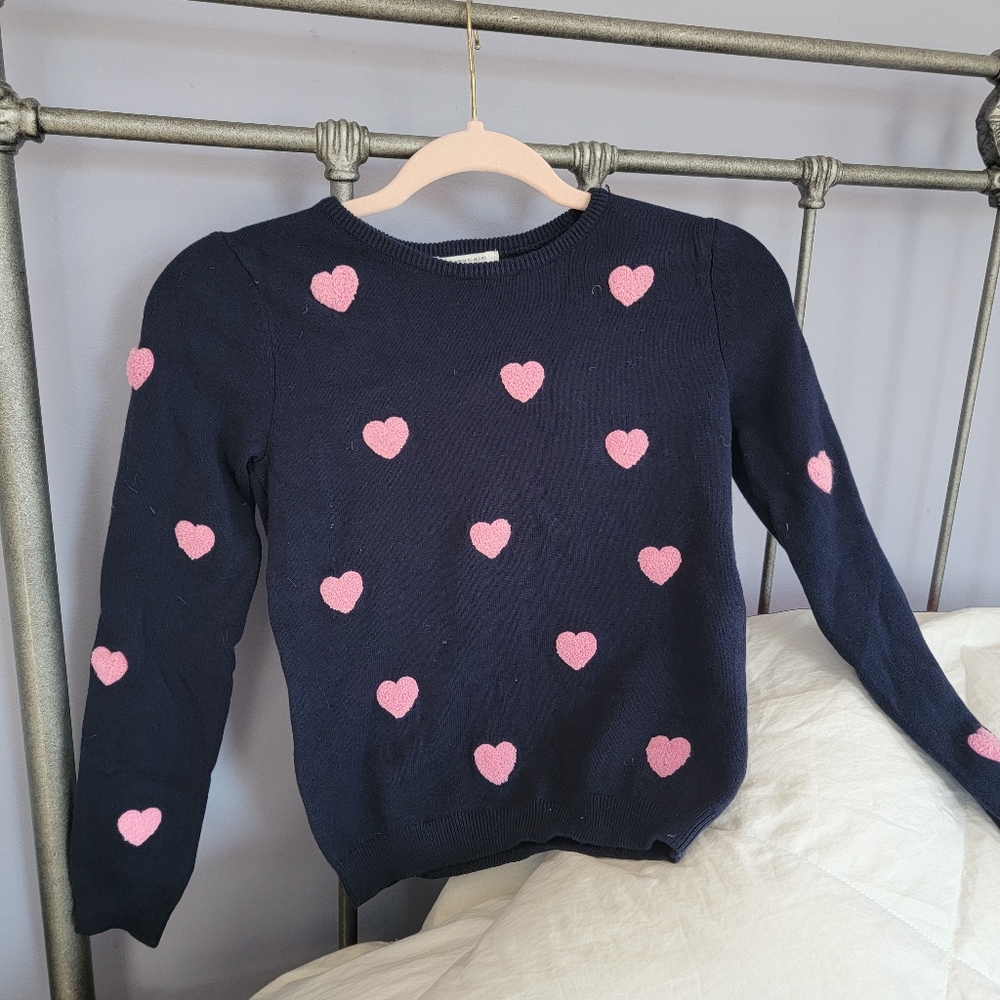 H&M GIRLS HEARTS SWEATER SIZE 8-10